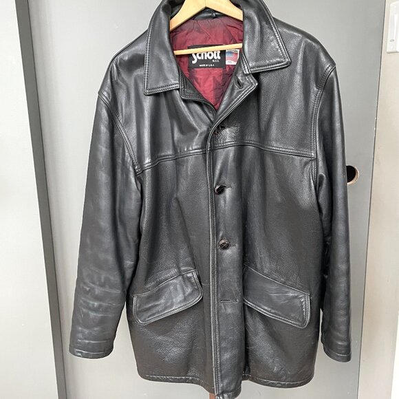Schott NYC Other - Schott NYC men leather jacket long with lining  heavy k leather vintage size 46